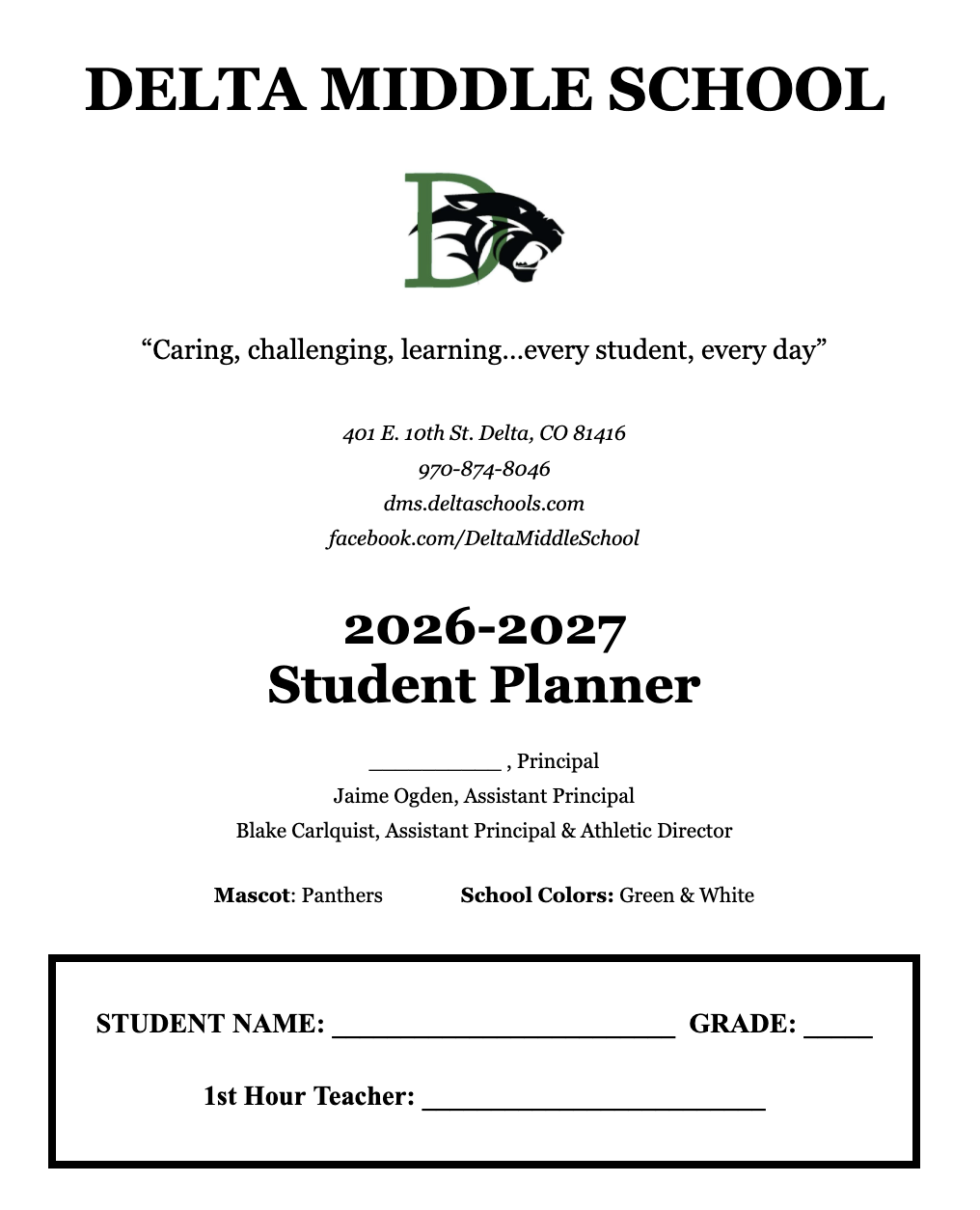 Click the image above to view the information section of the DMS Student Planner.